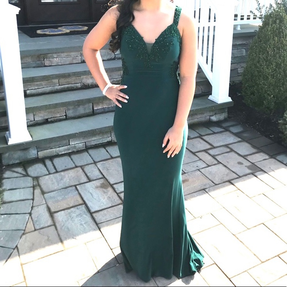 Faviana Embellished Prom Dress
